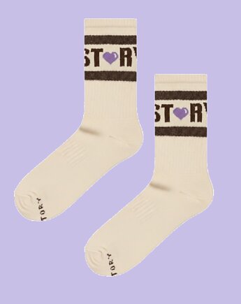 Skarpetki Froty Soxstory Fiolet Hearts On Cream, Soxstory