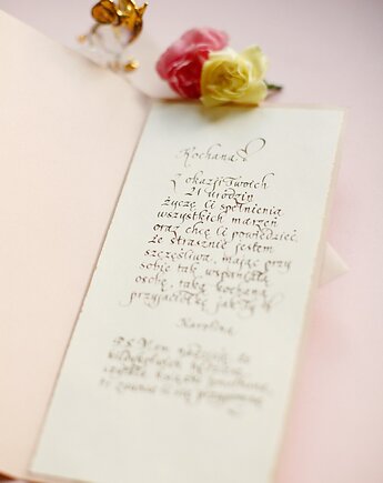 Kaligrafia: Personalizowany List dla Przyjaciółki pisany ręcznie atramentem, Annagrafia