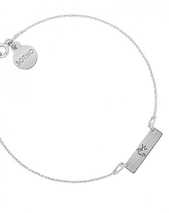 Srebrna matowa bransoletka z konstelacją Strzelca, SOTHO
