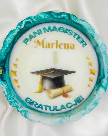 Gratulacje Pani Magister Świeca z własnym tekstem, Swiecznikowo