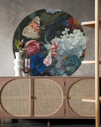 Dots Dragonfly Garden - samoprzylepna tapeta w kształcie koła, wallcolors
