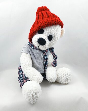 PIOTRUŚ - szydełkowy miś, personalizacja, wernika