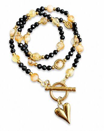 Klasyczny turmalin cytryn z sercem, NESSING handmade