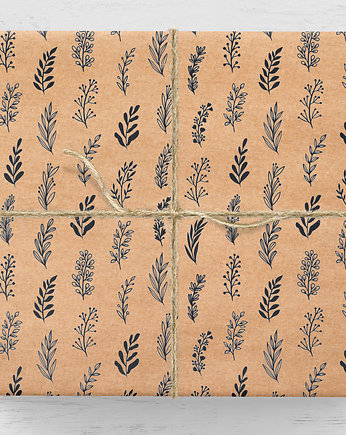 Papier pakowy  Floral kraft 5 arkuszy, Wrap and Pack