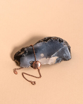 Bransoletka srebrna Medalion złocona na różowo, Monopolka