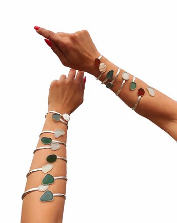 Open Bracelet Doubletrouble Silver 925, bluewavestudio