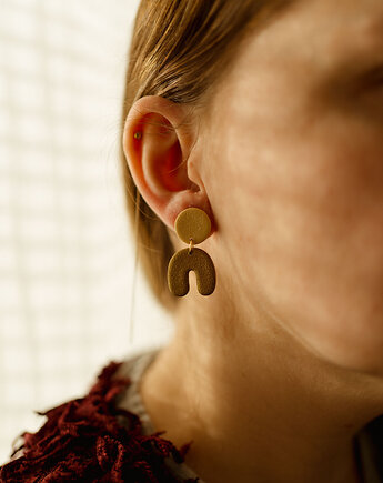 Wiszące kolczyki sztyfty MINI z połyskiem, Dwie Gliny