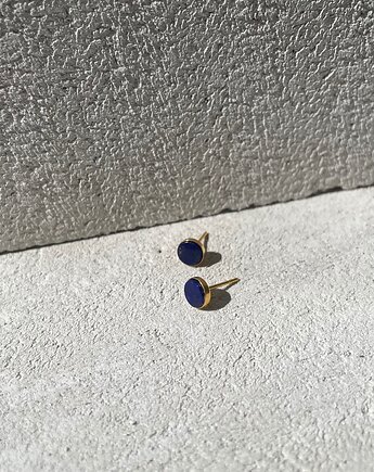 Kolczyki pozłacane lapis lazuli, Fiorette stone&silver