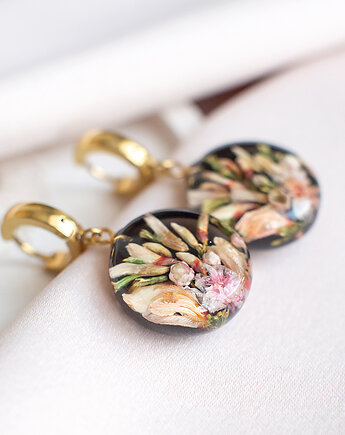 Kolczyki z kompozycją kwiatową, nature gift