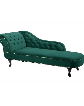 Szezlong sofa zielona aksamit 170cm, OKAZJE - Prezent na 50 urodziny