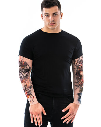 Czarny t-shirt męski z tatuażami Wild Guns, dirrtytown clothing