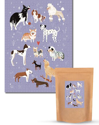 Muno Puzzle "Psinki" by Weronika Cholewa 1000 el. w eco woreczku, MUNO puzzle