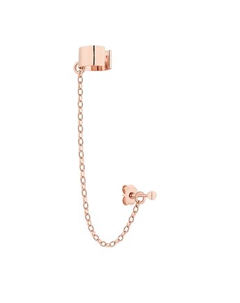 Nausznica w różowym złocie z łańcuszkiem i kulką, SOTHO