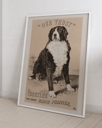 Plakat Vintage Retro Dog, OKAZJE - Prezent na Mikołajki