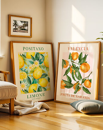 Zestaw plakatów - Positano & Valencia  (set214), raspberryEM