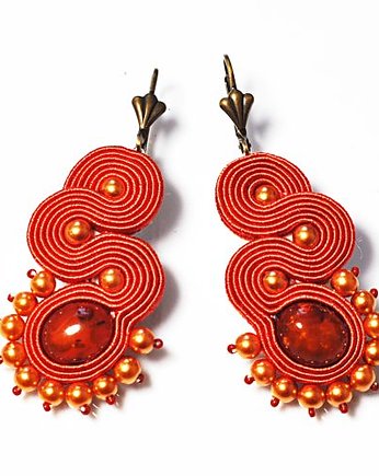 Sutaszowe kolczyki ORANGE AMBER, Sylwia Żak