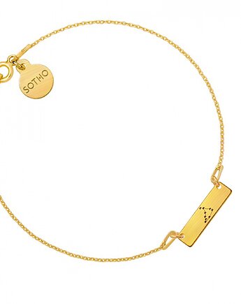 Złota matowa bransoletka z konstelacją Koziorożca, SOTHO