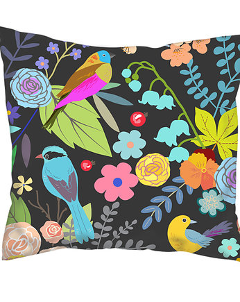 Poduszka full print, kwiaty i ptaki, Love Life and Forest