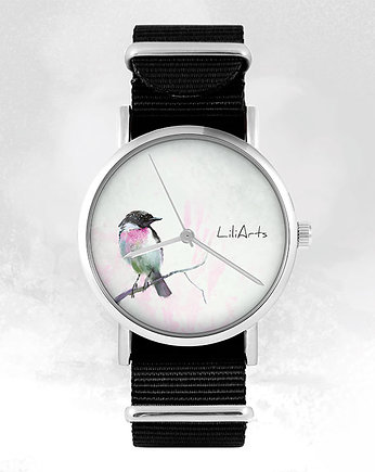 Zegarek - Ptaszek - czarny, nylonowy, yenoo