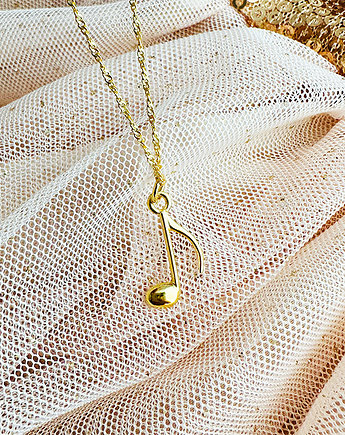 Naszyjnik ze złotą nutką,  nuta prezent dla muzyka, Anemon Atelier