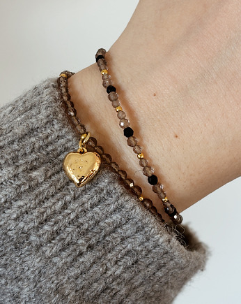 Bransoletka  Kwarc dymny i onyks, Chmolowska Jewellery