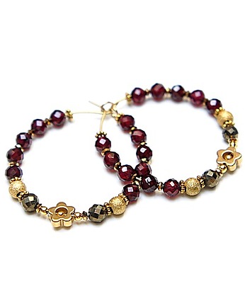 Alloys Collection Wianki (Granaty)  - kolczyki