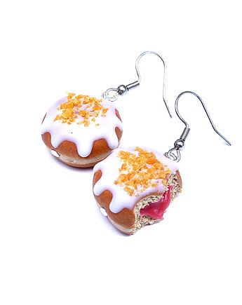 Kolczyki słodkie pączki tłusty czwartek FIMO, NATAJKA