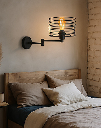 Regulowany kinkiet ścienny na wysięgniku czarny loft ALICANTE LOFT, lampy loftowe LYSNE LOFT