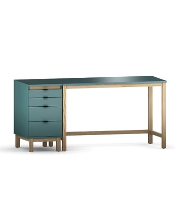 Proste biurko (120x60cm) z dostawką z szufladami (39x60cm) w wielu kolorach, VERYSIMPL