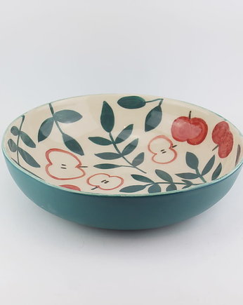 Ceramiczna misa miska na owoce malowana w jabłka, m2k studio