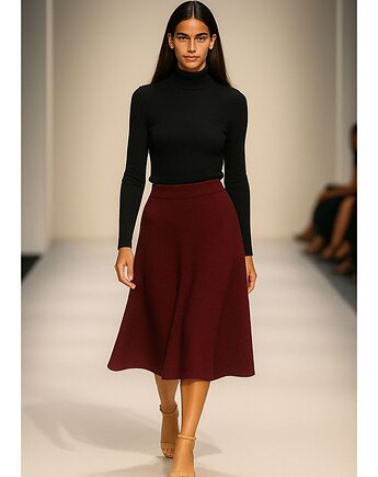 Spódnica burgund  YY600107, YULIYA BABICH
