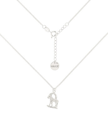 Srebrny choker pancerka ze znakiem zodiaku Koziorożec, MANJE