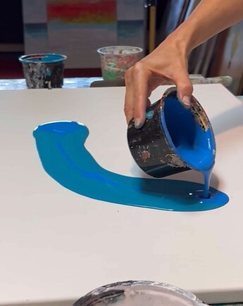 Pouring - wylewanie farb - warsztaty malarskie, Anna Maria Majkutewicz DIY