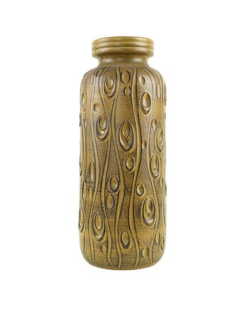 Wazon ceramiczny West Germany z reliefową dekoracją, lata 70., Przetwory design