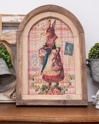RUSTYKALNA DEKORACJA ŚCIENNA, ZAJĘCZYCA, VINTAGE, Retro Styl, ORNAMENTI
