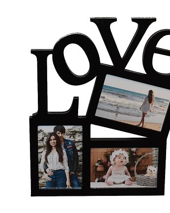 Multirama ramka na zdjęcia z napisem  Love mdf 3 zdjęcia, Wajdrew