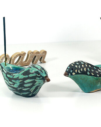 Ceramiczna ptak - stojak na kadzidełka, 10FingersArt