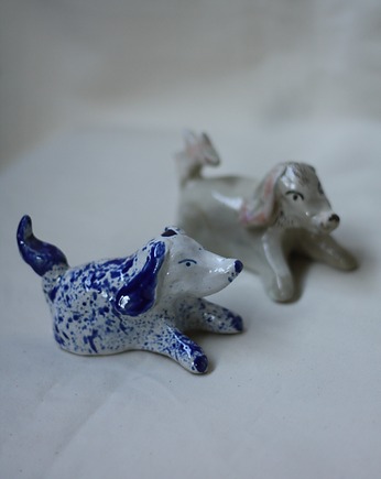 Figurka piesek kundelek. Ceramiczny piesek, Lvvia ceramics