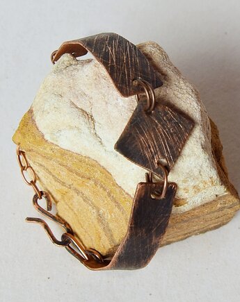 Bransoletka z kutej, oksydowanej miedzi /34/ biżuteria handmade, rękodzieło, Galeriai