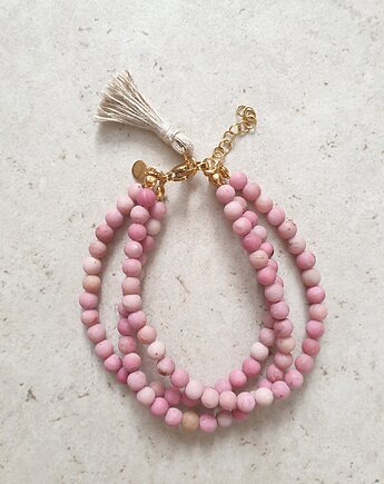 Bransoletka TRIO z rodonitem różowym, modesign