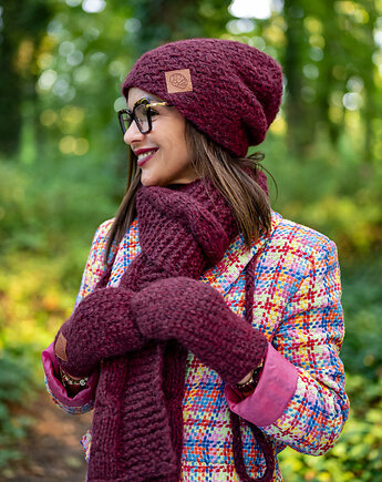 Czapka MERINO Explorer Bordo, Brain Inside