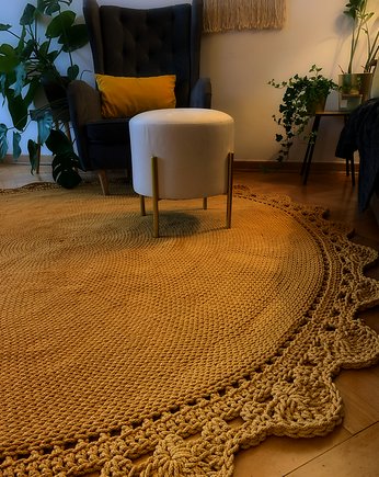 Okrągły dywan, dywan sznurkowy 220 cm, Knitting Factory