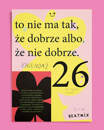 KALENDARZ 2026 Dwustronny Ilustrowany Plakat A3 na ścianę Nowy Rok, BEATNIK illustration