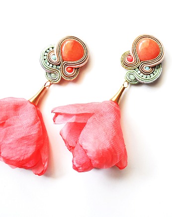 Sutaszowe kolczyki  APPLE BLOSSOM, Sylwia Żak