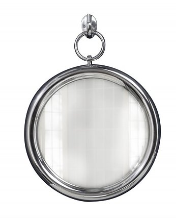 Lustro wiszące Portrait srebrne metalowe 30cm, Home Design