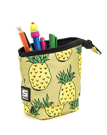 Piórnik składany szkolny dla dziecka egzotyczne ananasy, Shellbag