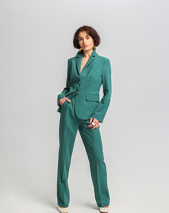 Eleganckie spodnie z wiskozy zielone, NUVELA