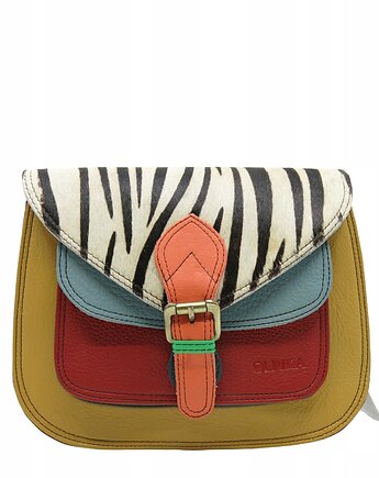 Torebka listonoszka elegancka regulowany pasek skórzana kolorowa OLIVKA, Olivka Warsaw