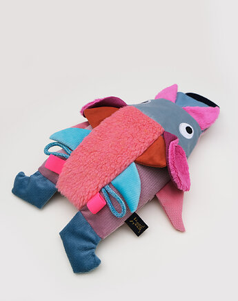 Dziki różowy- zabawka wypełniona łuską orkiszu, Kokodyl