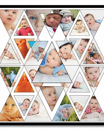 Plakat geometryczny kolaż z 35 zdjęciami, personalizowany, Sowia Aleja